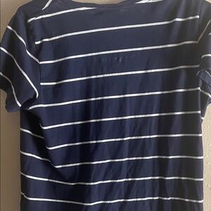 Polo by Ralph Lauren Navy and White Striped Short Sleeve Tee